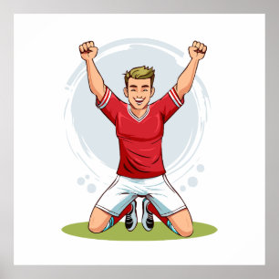 Voetbalspeler man poster