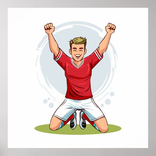 Voetbalspeler man poster (Voorkant)