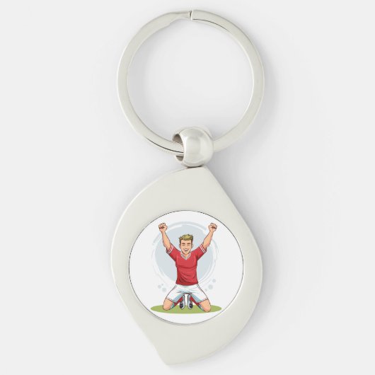 Voetbalspeler man sleutelhanger (Voorkant)