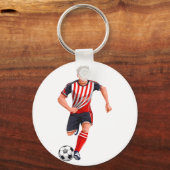 Voetbalspeler man sleutelhanger (Achterkant)