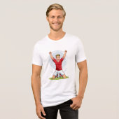 Voetbalspeler man Tri-Blend shirt (Voorkant volledig)