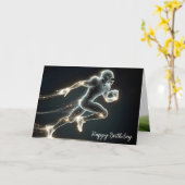 Voetbalspeler Met Bal voor Verjaardag Kaart (Gele Bloem)