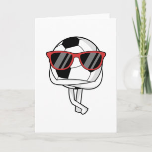 Voetbalspeler met zonnebril bij voetbal kaart