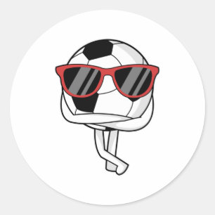 Voetbalspeler met zonnebril op Voetbal Ronde Sticker
