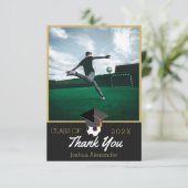 Voetbalspeler Modern Foto afstudeerklas van Bedankkaart (Staand voorkant)