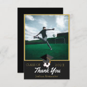 Voetbalspeler Modern Foto afstudeerklas van Bedankkaart (Voorkant / Achterkant)