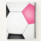 voetbalspeler monogram roze zwart notitieboek (Achterkant)