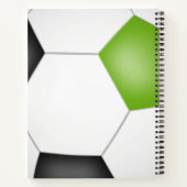 voetbalspeler monogramma limoen zwart notitieboek (Achterkant)