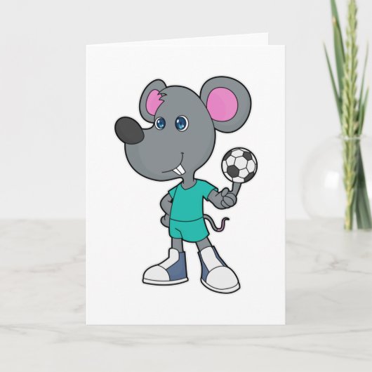 Voetbalspeler Muis Voetbal Kaart (Voorkant)