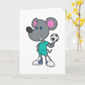 Voetbalspeler Muis Voetbal Kaart (Gele Bloem)
