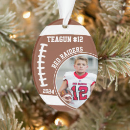 Voetbalspeler Naam Nummer Foto Aandenken #12 Ornament