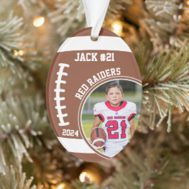 Voetbalspeler Naam Nummer Foto Aandenken #21 Ornament