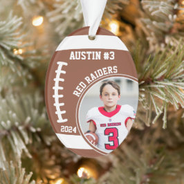 Voetbalspeler Naam Nummer Foto Aandenken #3 Ornament
