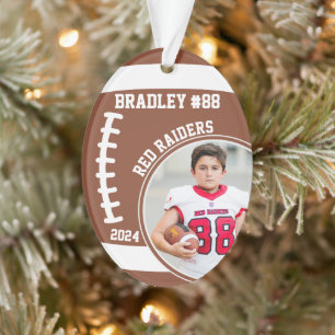 Voetbalspeler Naam Nummer Foto Aandenken #88 Ornament