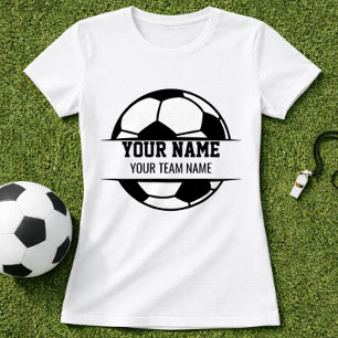 Voetbalspeler Naam & Team Aangepaste Illustratie B T-shirt