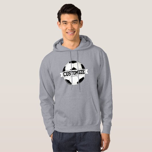 Voetbalspeler of Coach Custom Team Name / Text Hoodie (Voorkant volledig)