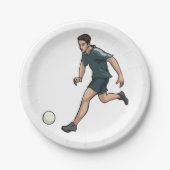 Voetbalspeler Papieren Bordje (Voorkant)