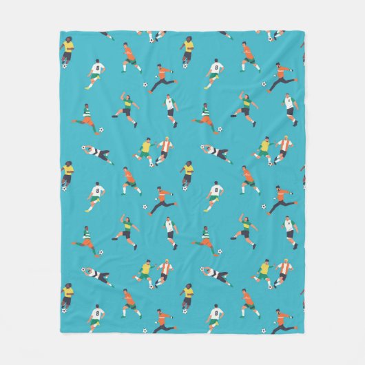 Voetbalspeler Patroon Fleece Deken (Voorkant)