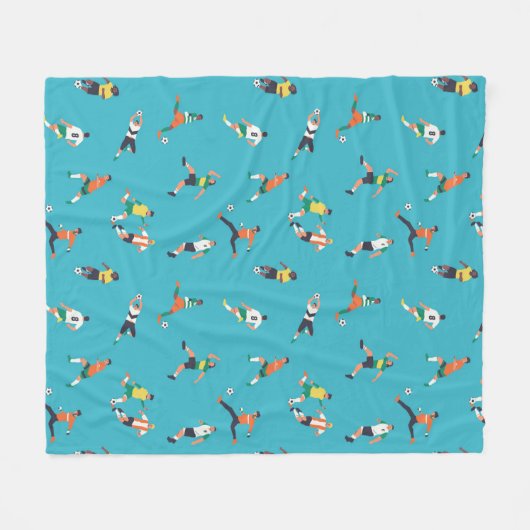 Voetbalspeler Patroon Fleece Deken (Voorkant (Horizontaal))