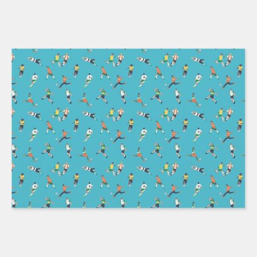 Voetbalspeler Patroon Inpakpapier Vel (Voorkant 3)