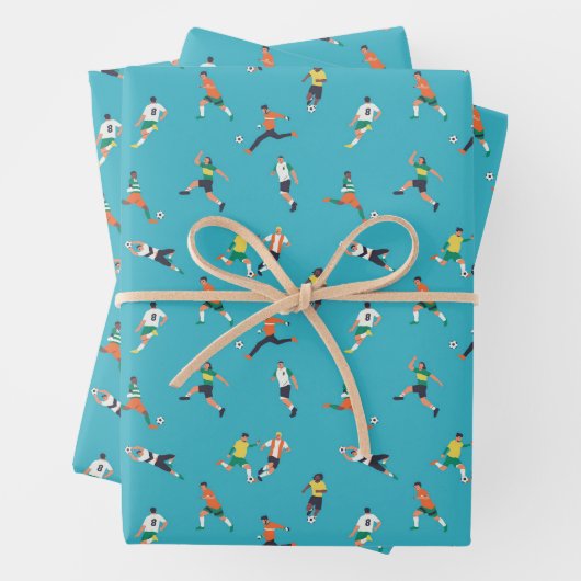 Voetbalspeler Patroon Inpakpapier Vel (In situ)