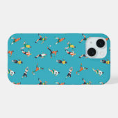 Voetbalspeler Patroon iPhone 15 Case (Achterkant horizontaal)