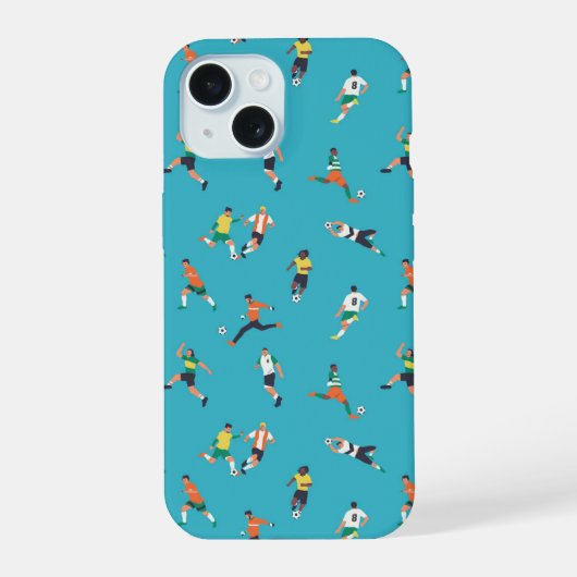 Voetbalspeler Patroon iPhone 15 Case (Achterkant)