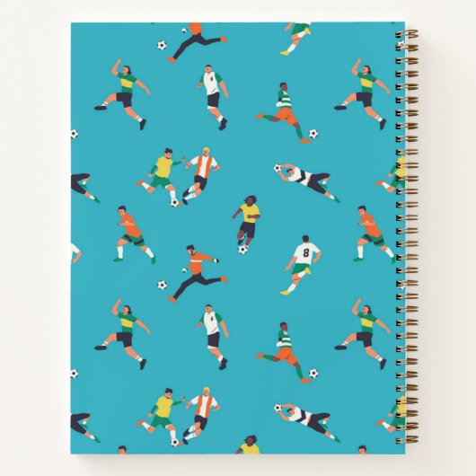 Voetbalspeler Patroon Notitieboek (Achterkant)