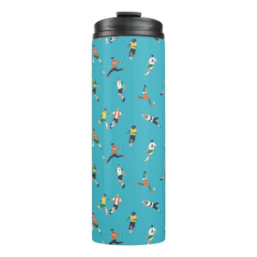 Voetbalspeler Patroon Thermosbeker (Voorkant)
