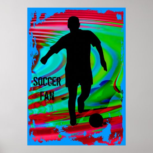 Voetbalspeler & Radicale regenboog Poster (Voorkant)