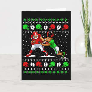 Voetbalspeler Rendier Lelijke Kerst Pyjama Pret Kaart