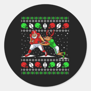 Voetbalspeler Rendier Lelijke Kerst Pyjama Pret Ronde Sticker