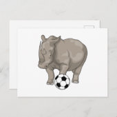Voetbalspeler Rhino Voetbal Briefkaart (Voorkant / Achterkant)