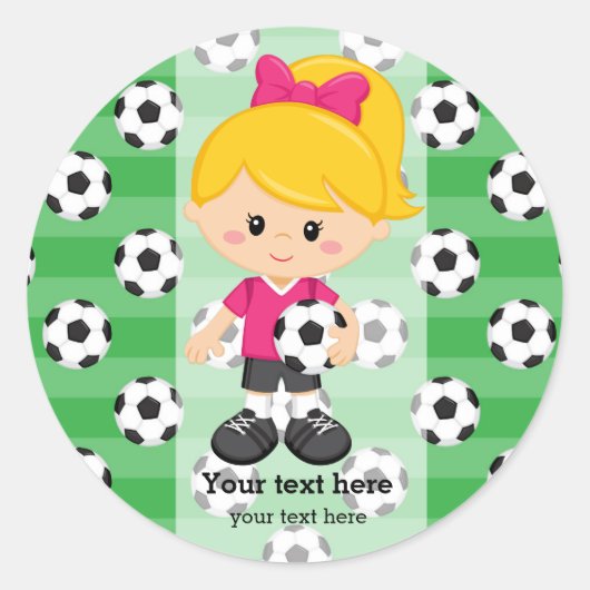 Voetbalspeler Ronde Sticker (Voorkant)