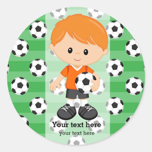 Voetbalspeler Ronde Sticker (Voorkant)