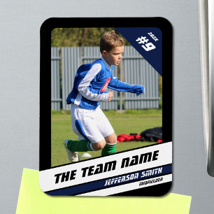 Voetbalspeler Ruilkaart in Krachtig Blauw Zwart Magneet