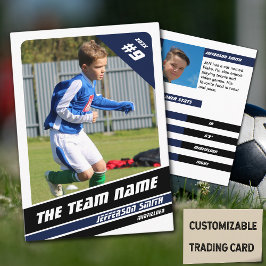 Voetbalspeler Ruilkaart in Levendig Blauw Wit Contactkaartje