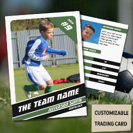 Voetbalspeler Ruilkaart in Levendig Groen Wit Contactkaartje