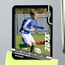 Voetbalspeler Ruilkaart in Zwart Groen Magneet