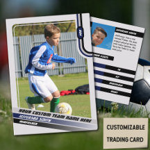 Voetbalspeler Ruilkaart Lichtgrijs Blauw