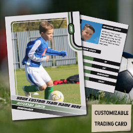 Voetbalspeler Ruilkaart Lichtgrijs Groen Contactkaartje