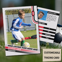 Voetbalspeler Ruilkaart Lichtgrijs Rood Contactkaartje