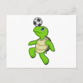 Voetbalspeler Schildpad Voetbal Briefkaart (Voorkant)
