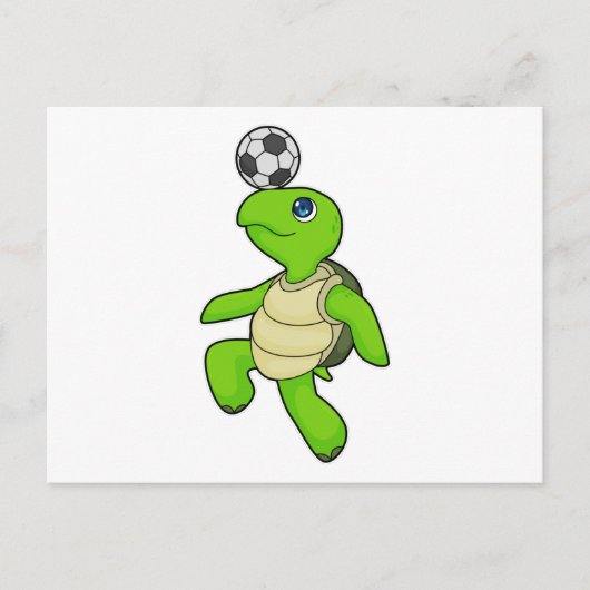 Voetbalspeler Schildpad Voetbal Briefkaart (Voorkant)