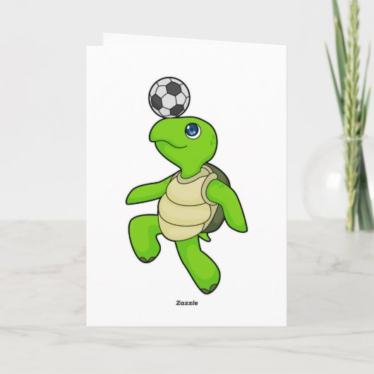 Voetbalspeler Schildpad Voetbal Kaart (Achterkant)
