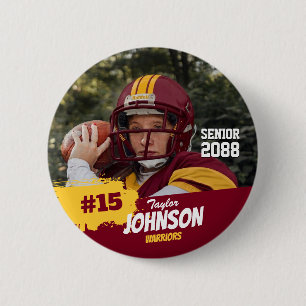Voetbalspeler Senior Night Aangepaste Foto Sport Ronde Button 5,7 Cm