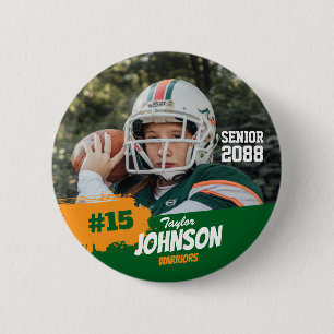 Voetbalspeler Senior Night Aangepaste Foto Sport Ronde Button 5,7 Cm