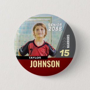 Voetbalspeler Senior Night Aangepaste Foto Sport Ronde Button 5,7 Cm