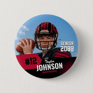 Voetbalspeler Senior Night Aangepaste Foto Sport Ronde Button 5,7 Cm