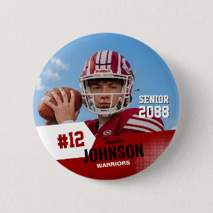 Voetbalspeler Senior Night Aangepaste Foto Sport Ronde Button 5,7 Cm